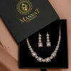 Dazzling Opulance Rose Gold CZ Designer Necklace Set