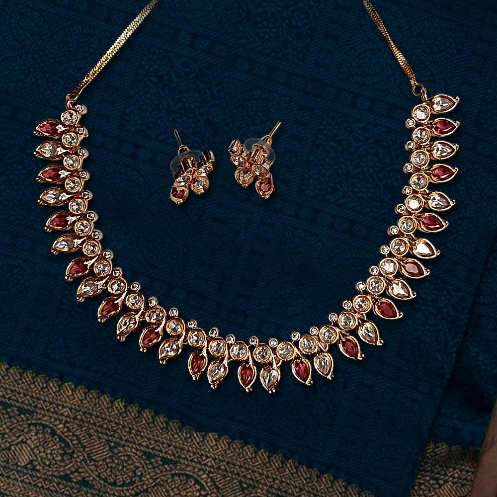 MG Ruby Petals Necklace Set