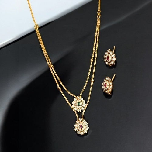 Mannat Glintara Double-Layered Pendant Set