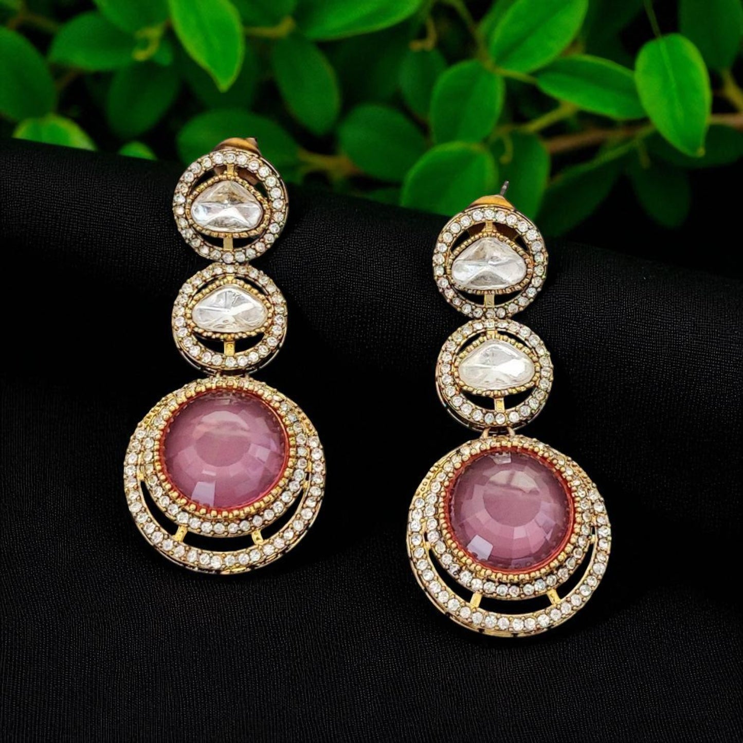 Royal Blush Kundan AD Earrings