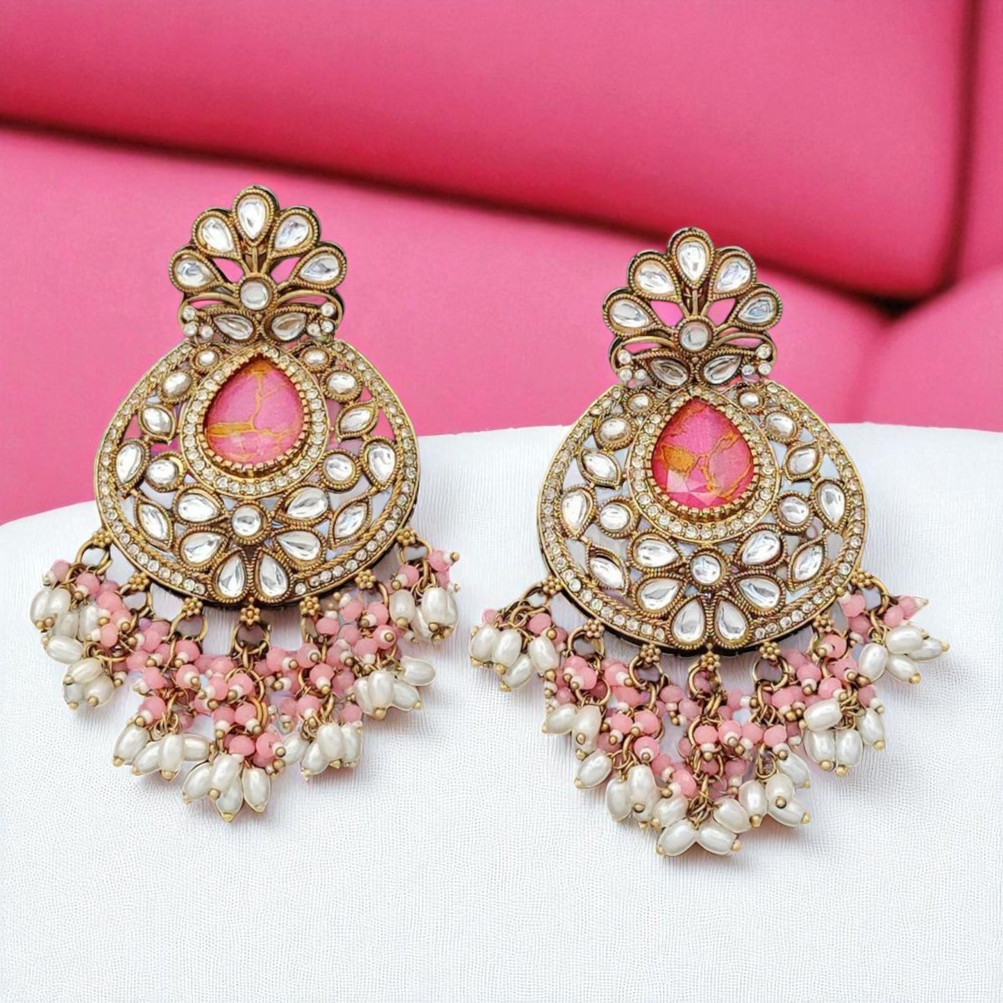 Gulabi Noor Kundan Chandbalis