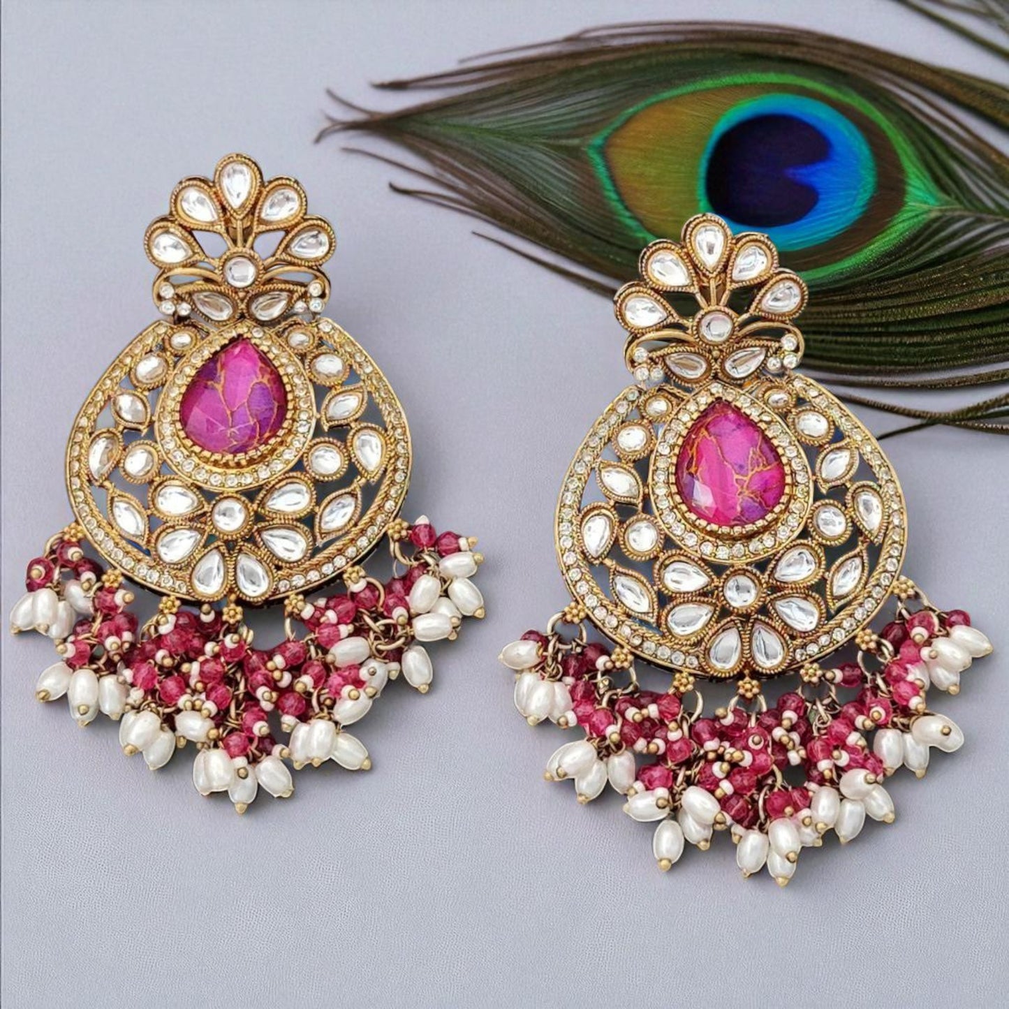 Rosé Royale Kundan Chandbalis