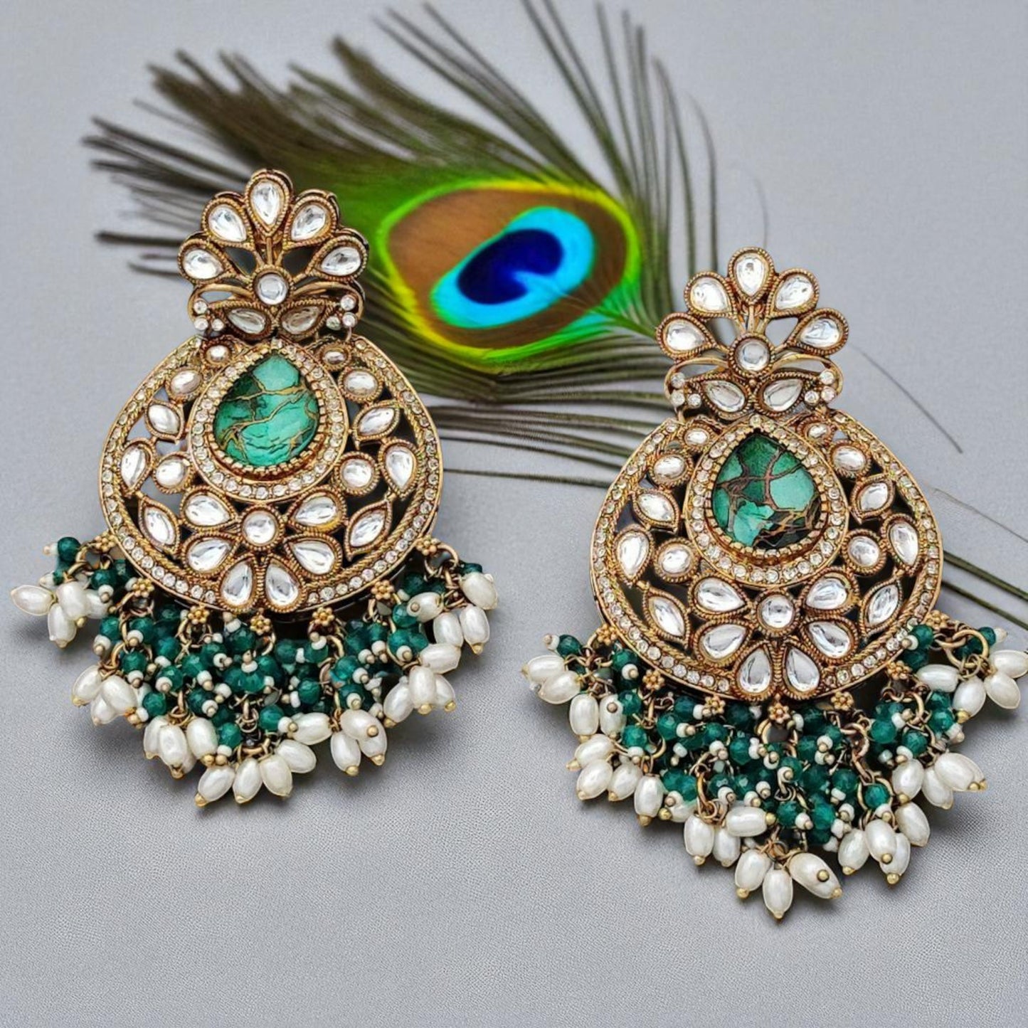 Peacock Glow Heritage Earrings