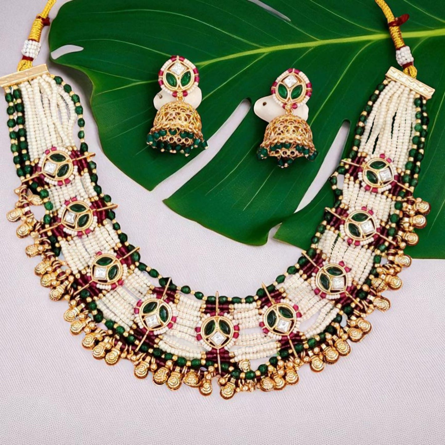 Heritage Charm Meenakari Kundan Jewellery Set