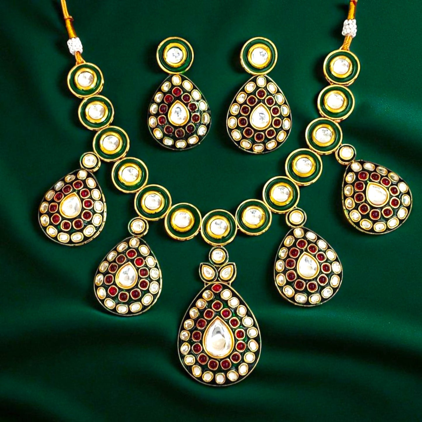 Regal Ruby Kundan Statement Jewellery Set