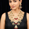 Multi layered Ruby Kundan Necklace Set