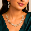 Two Toned Lotus Zirconia necklace set