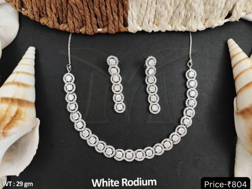 Elegant White Rhodium Jewelry Set
