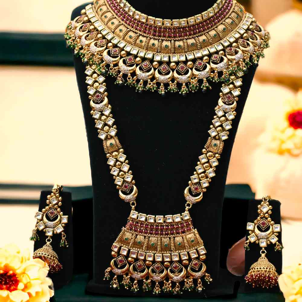Padmavati Rajwadi Bridal Necklace set - Main Image