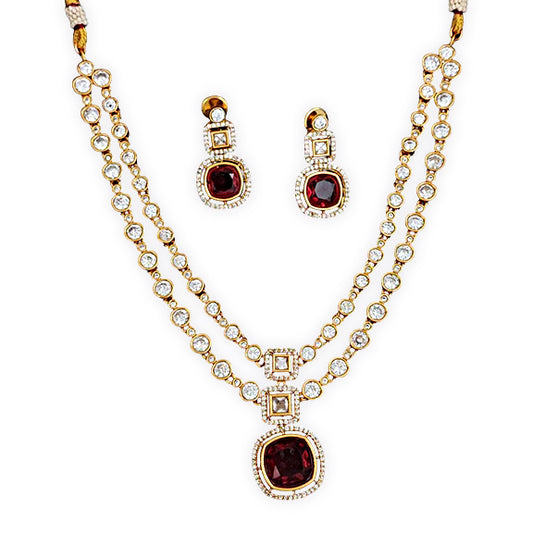 Ruby Layered Lush Kemp Jewelry Necklace Set