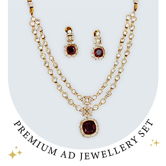 Ruby Layered Lush Kemp Jewelry Necklace Set