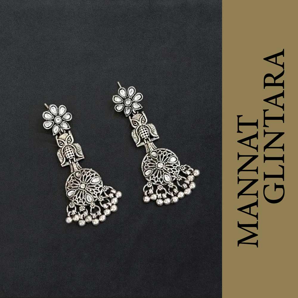 Vintage Oxidized Drops Earrings