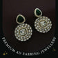 Kundan Stone Mehandi Polish Earrings