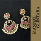 MG Rice Pearl Pink Stone Chandbali Earrings