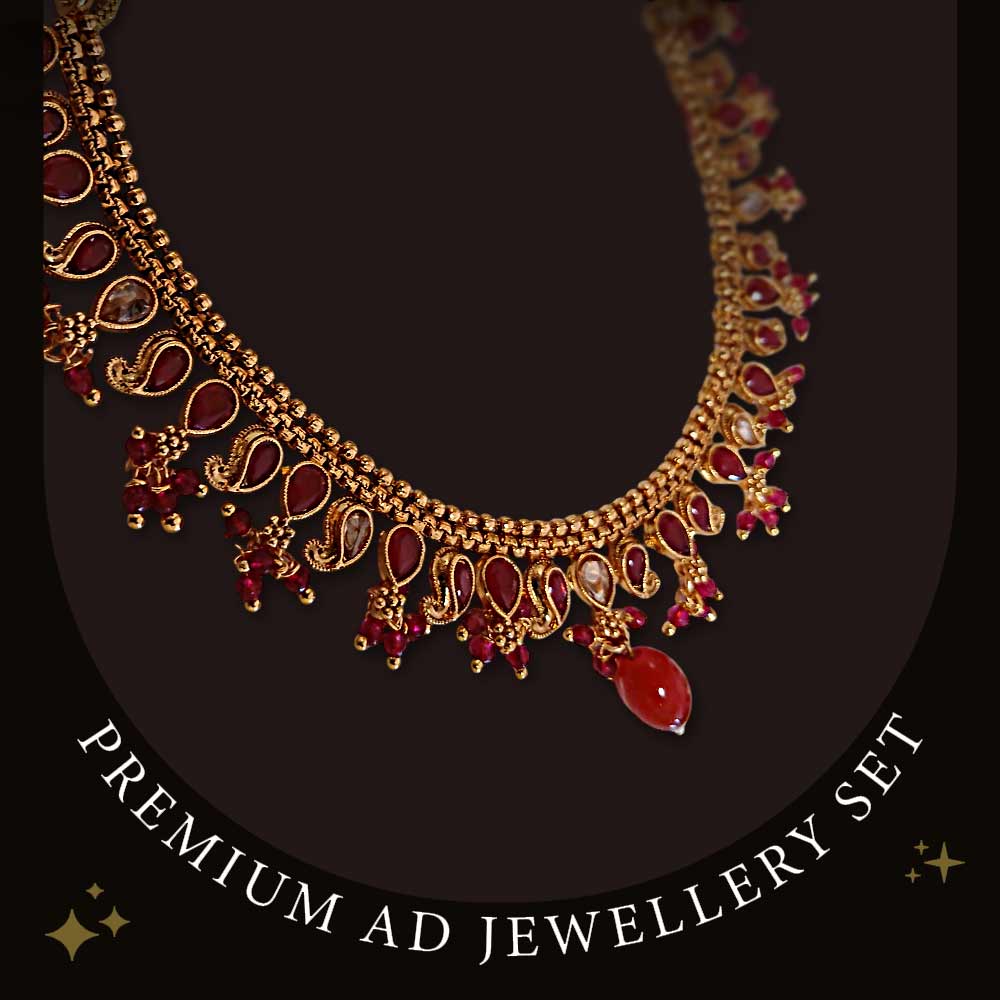 MG Ruby Drop Necklace Set