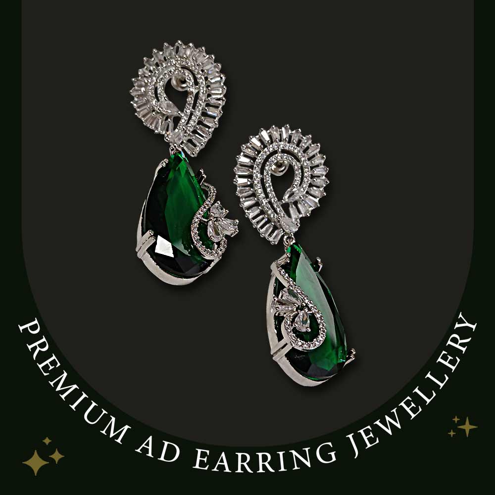 Crystal Crown Emeralds Earrings