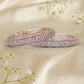 Gleaming Empress Rose Gold American Diamond Bangles