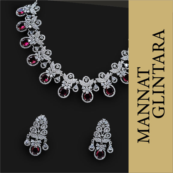 Charming Ruby Bliss Choker Necklace Set