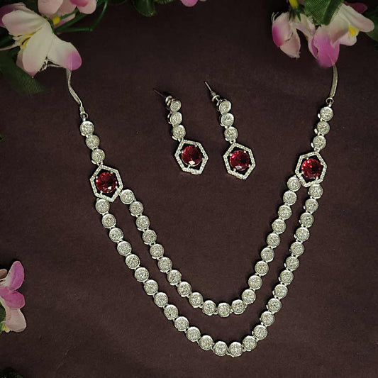 Two Layered Ruby Necklace Set