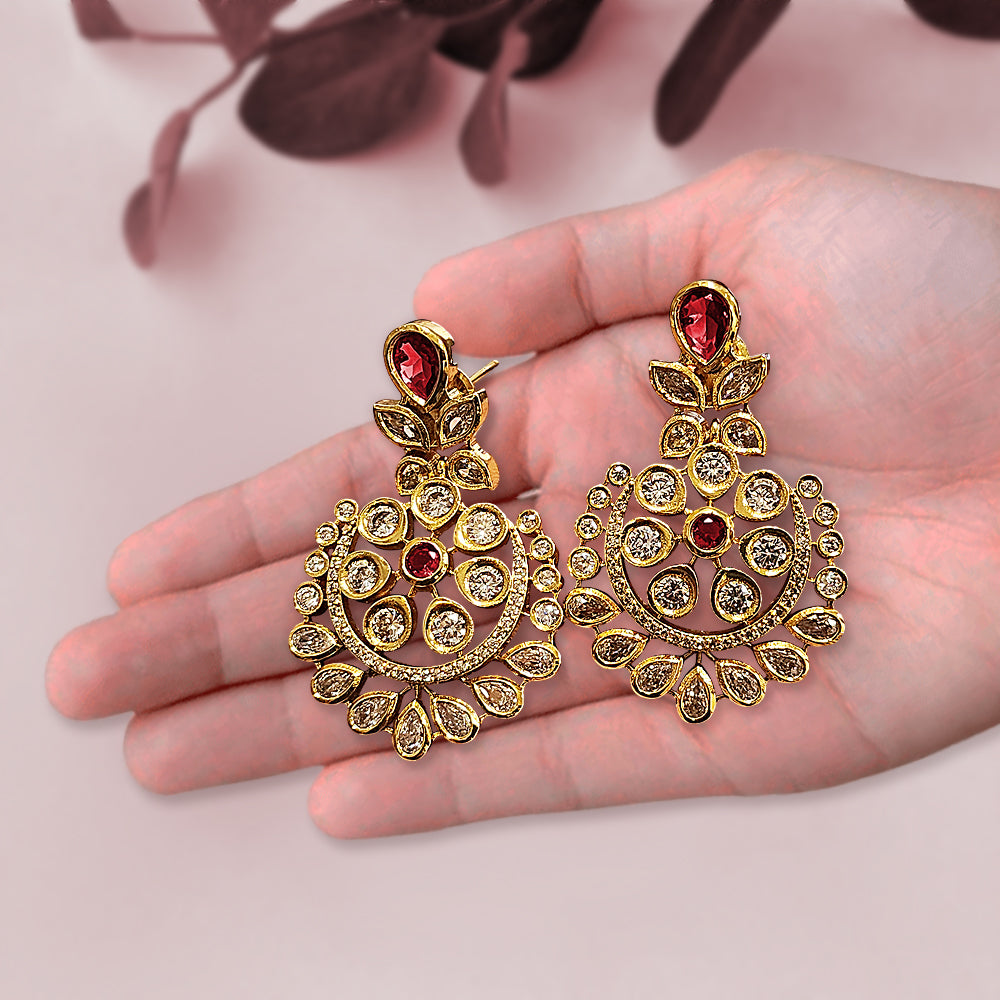 Royal Ruby Chandbalis Earrings