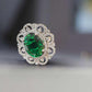 Gem Glow Green Emerald CZ Designer Ring