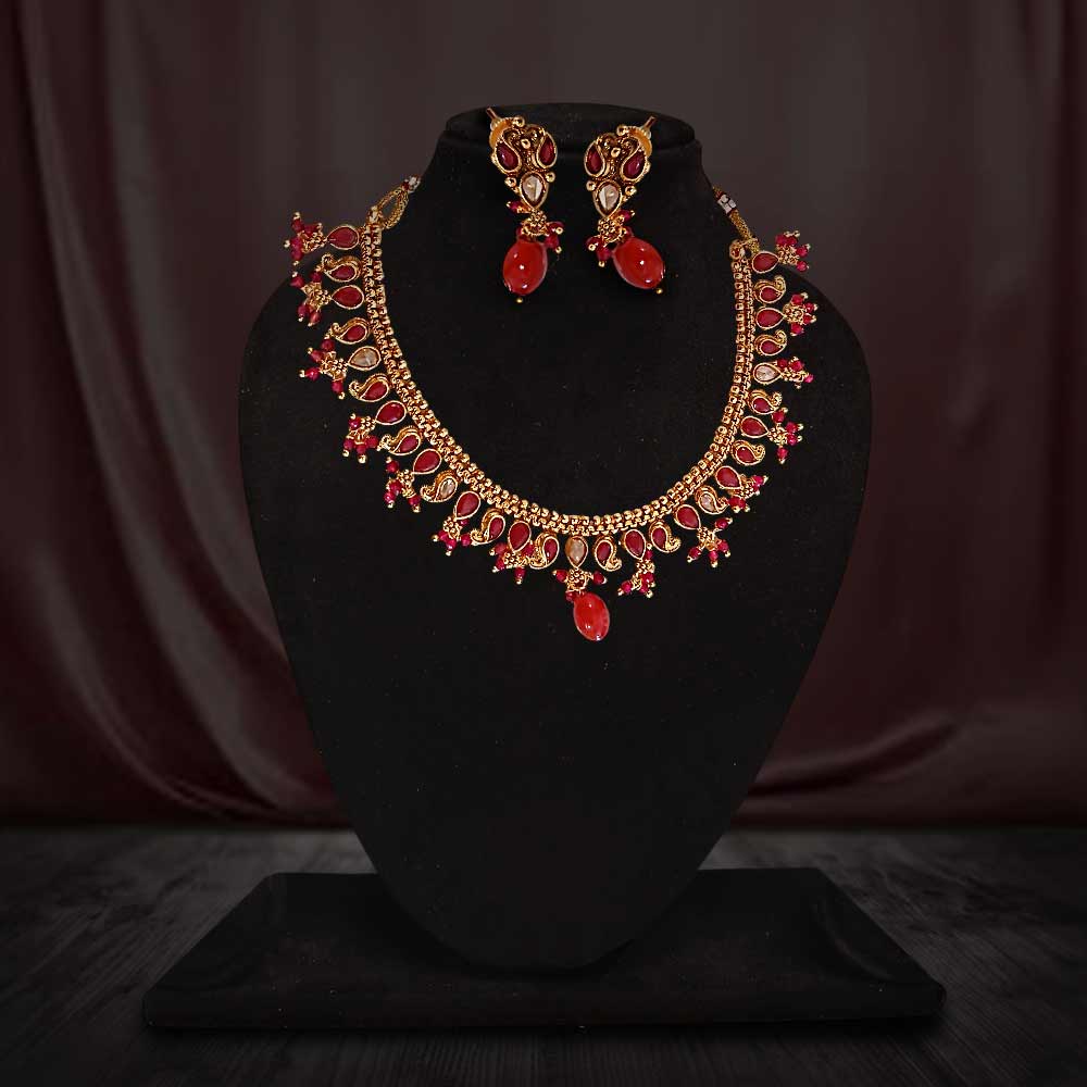 MG Ruby Drop Necklace Set