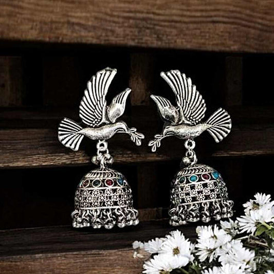 Oxidized Wings Jhumkas