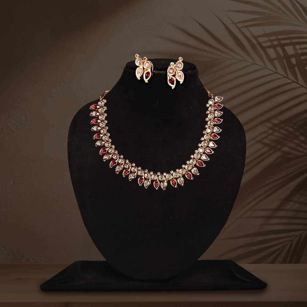 MG Ruby Petals Necklace Set