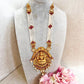 Elegant Laxmi Pendant Pearl Temple Necklace Set