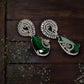 Crystal Crown Emeralds Earrings