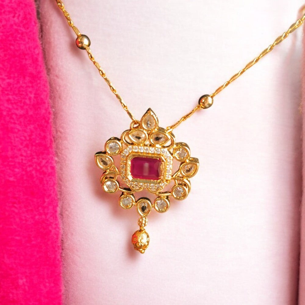 MG Golden Ruby Pendant Set