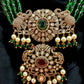 "MG Vanisha Green Beaded Victorian long Haram  Set"