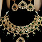 MG Emerald Semi Bridal Necklace Set