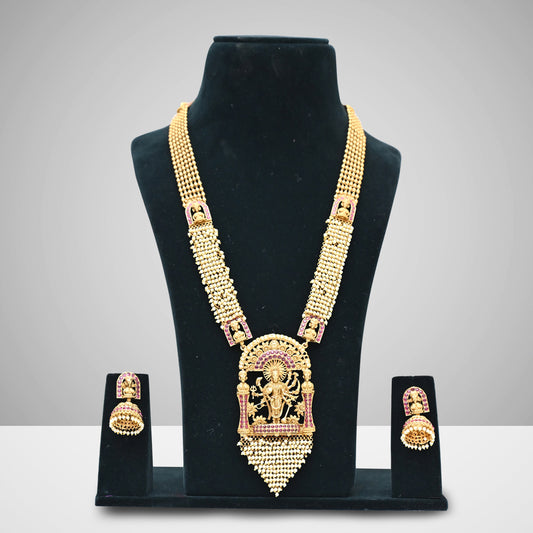 Stunning Temple Jewellery with Pearls and Ruby stone