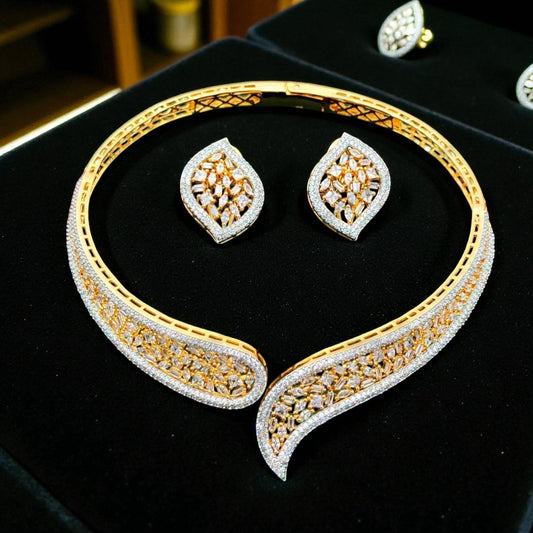 Eternal Grace Dual-Tone AD Hasli Jewellery Set