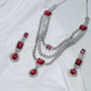 Crimson Cascade Trilateral Necklace