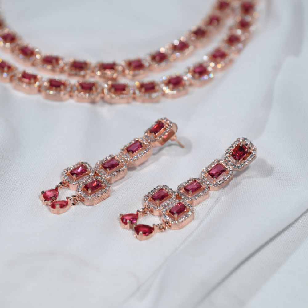 Gorgeous Ruby CZ Designer Set