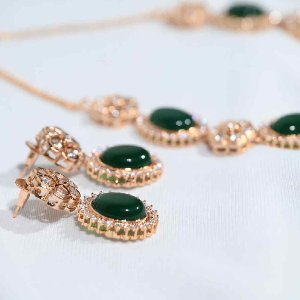 Shanaya Emerald Green Polki Designer Set