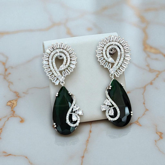 Crystal Crown Emeralds Earrings
