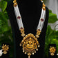 Exclusive Laxmi Temple Jewellery Long set with pearls and Kundan