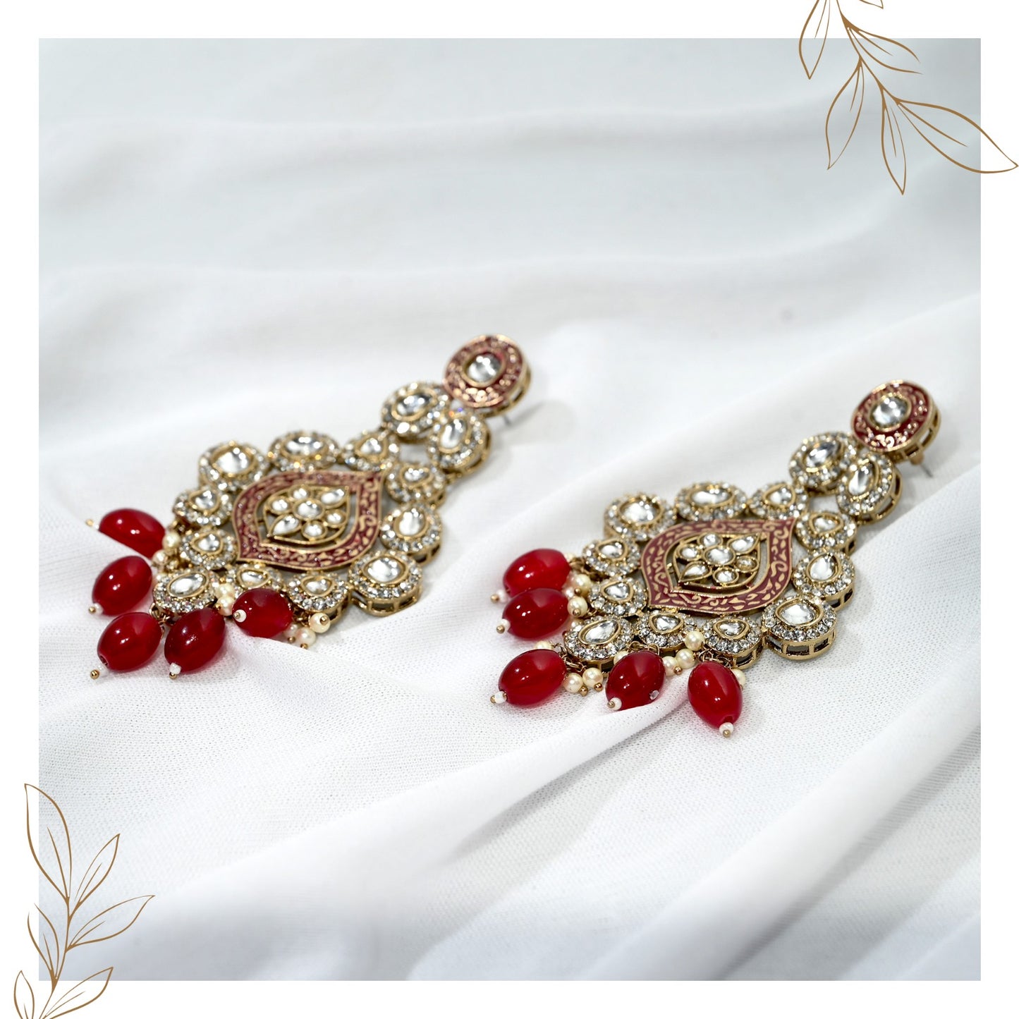 Radiant Rose Polki Ear Adornments