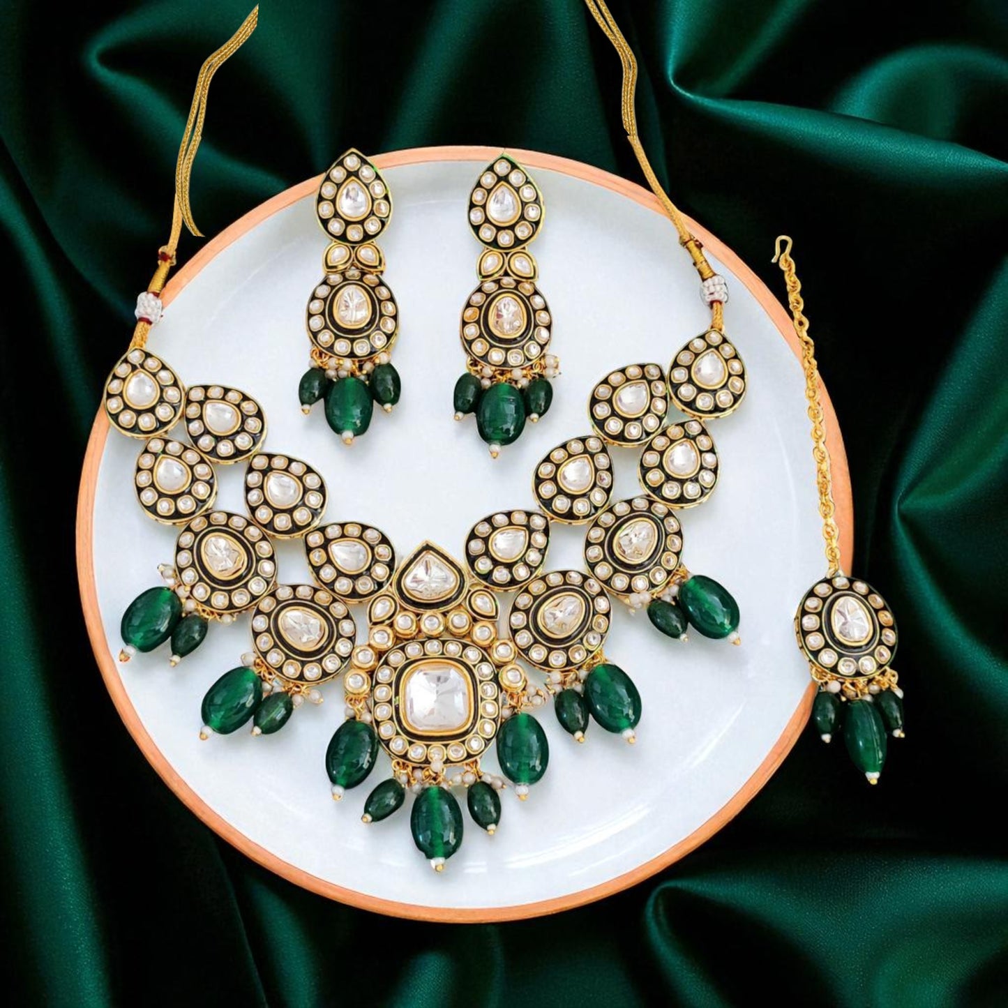 Regal Double Layered Kundan Necklace Set