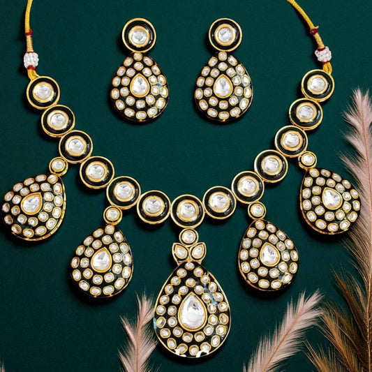 Regal Ivory Kundan Statement Necklace Set