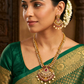 Rajwada Peacock Ruby Floral Necklace Set