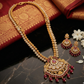 Rajwada Peacock Ruby Floral Necklace Set