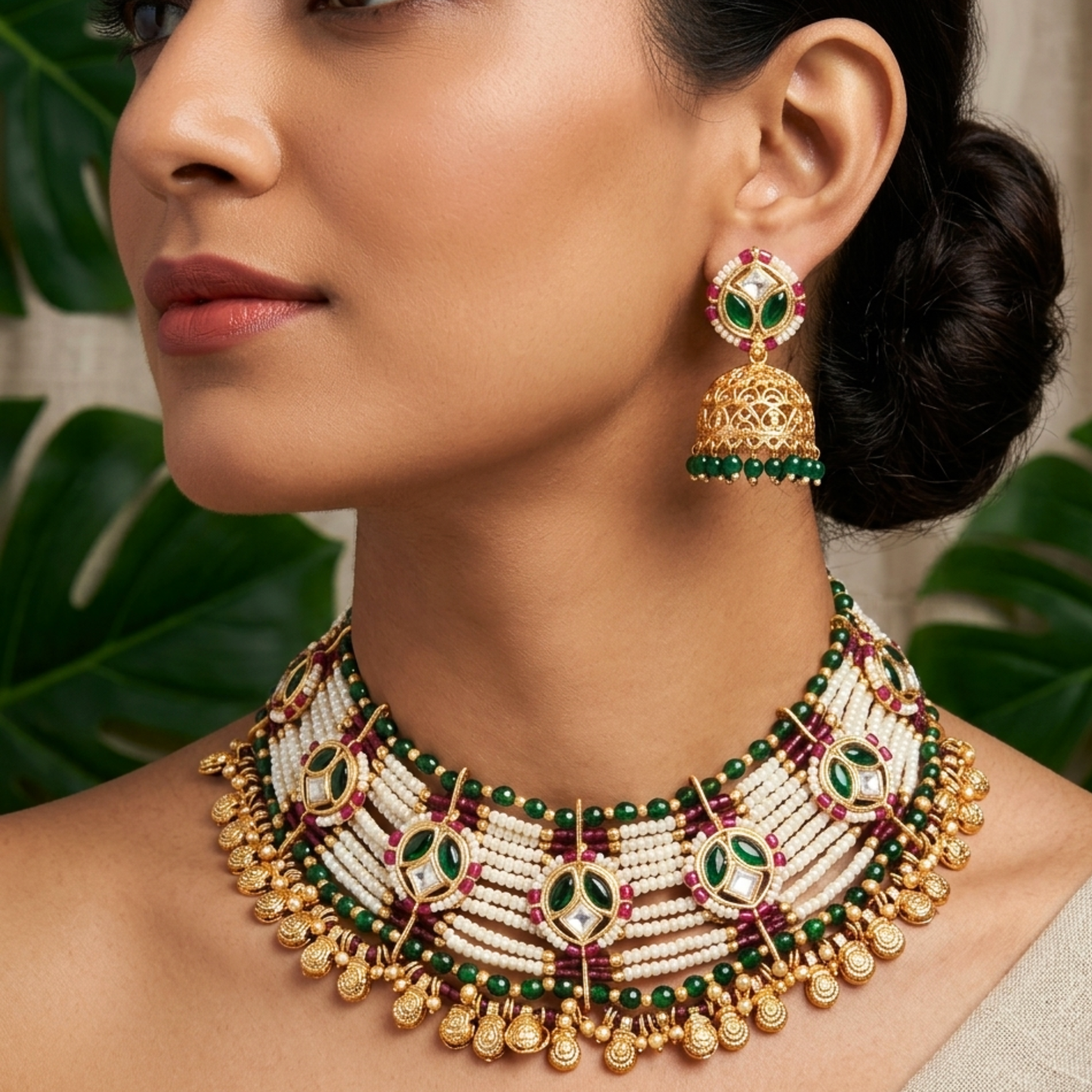 Heritage Charm Meenakari Kundan Jewellery Set