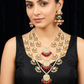 Multi layered Ruby Kundan Necklace Set