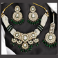 Green Pearl Semi Bridal Necklace Set