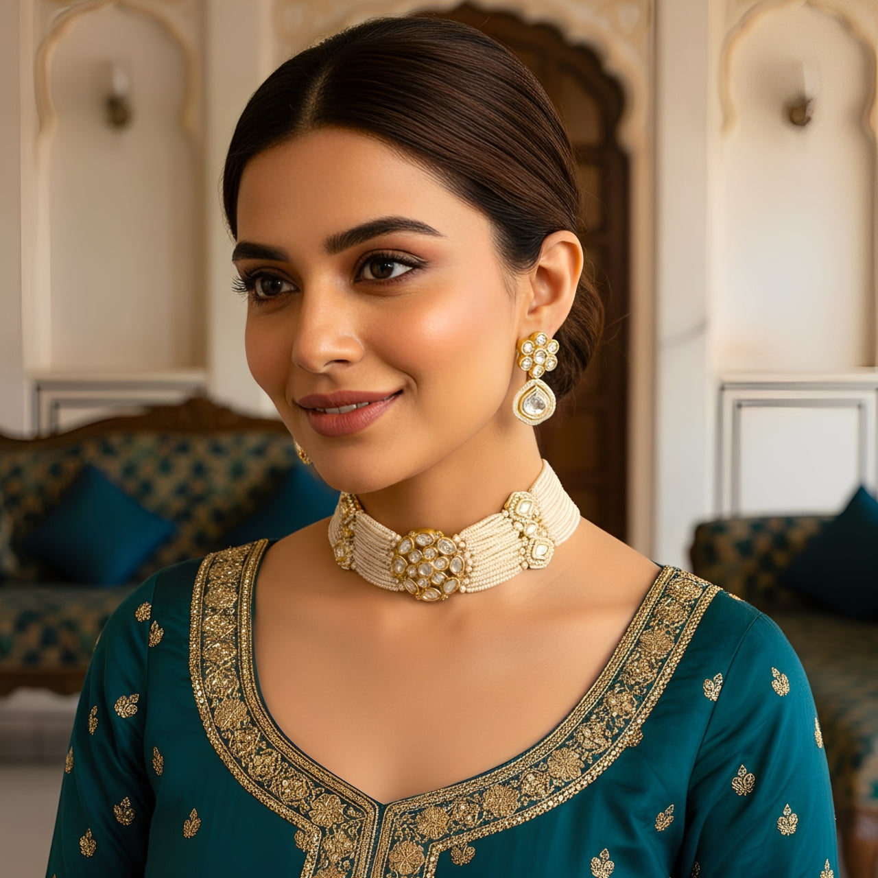 Pearl Majesty Kundan Choker Jewellery Set