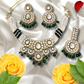 Green Pearl Semi Bridal Necklace Set